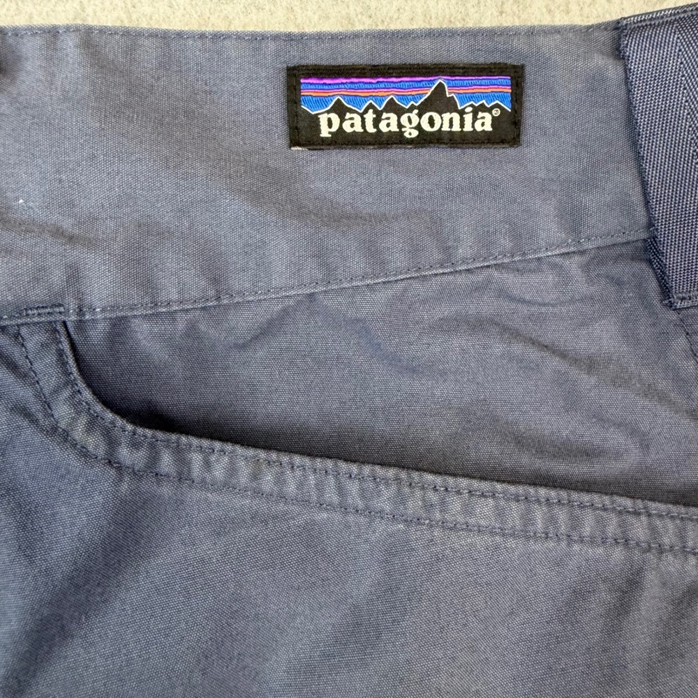 Patagonia Happy Hike Studio Pants Blue Gray Organic Cotton Blend Size 8 83086 - Picture 9 of 10